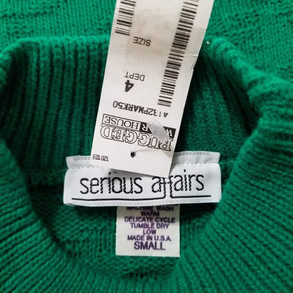 Serious Affairs sweater Small NWT geometric diamond pullover mock neck VINTAGE - Picture 8 of 9
